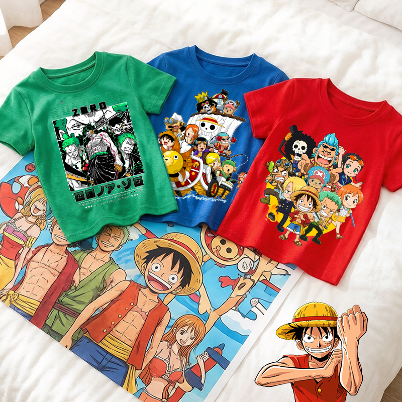 Cosplay Anime Zoro - Ones Piece Kids T-shirt Anime Zoro-Luffy-Boys