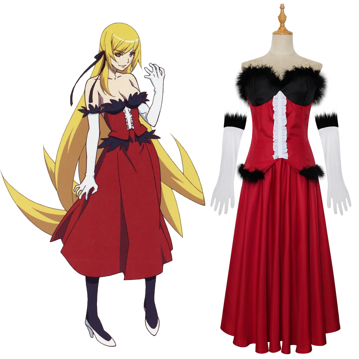 Anime Cosplay Kiss - Bakemonogatari Shinobu Oshino Cosplay Costume Kiss-Shot