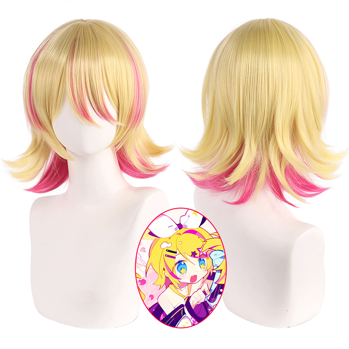 Synthetic Cosplay Wig Short Bl - Cosplay Duo Anime 评论和价格