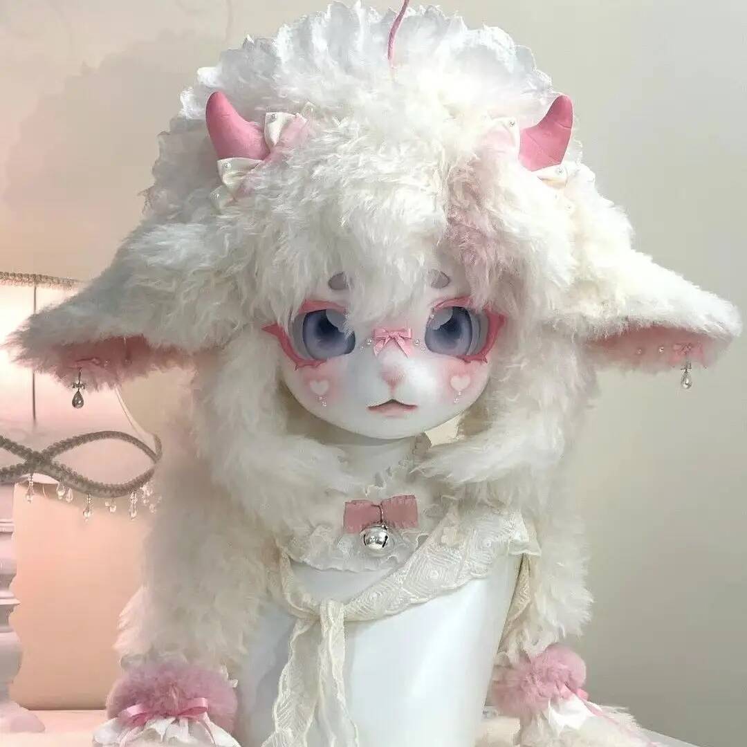 Handmade Kig Fursuit Head, Cut - Anime Cosplay Pink 评论和价格