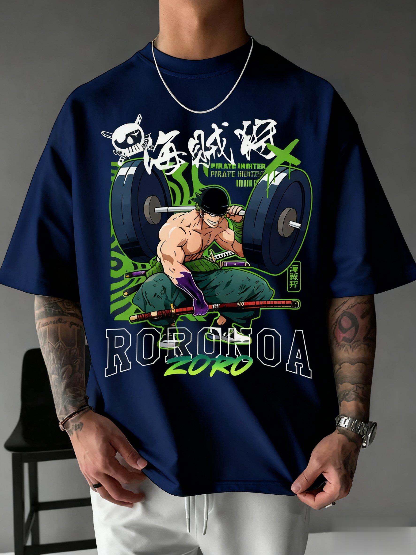 One Piece Zoro Anime Print T S - Cosplay Anime Zoro 评论和价格