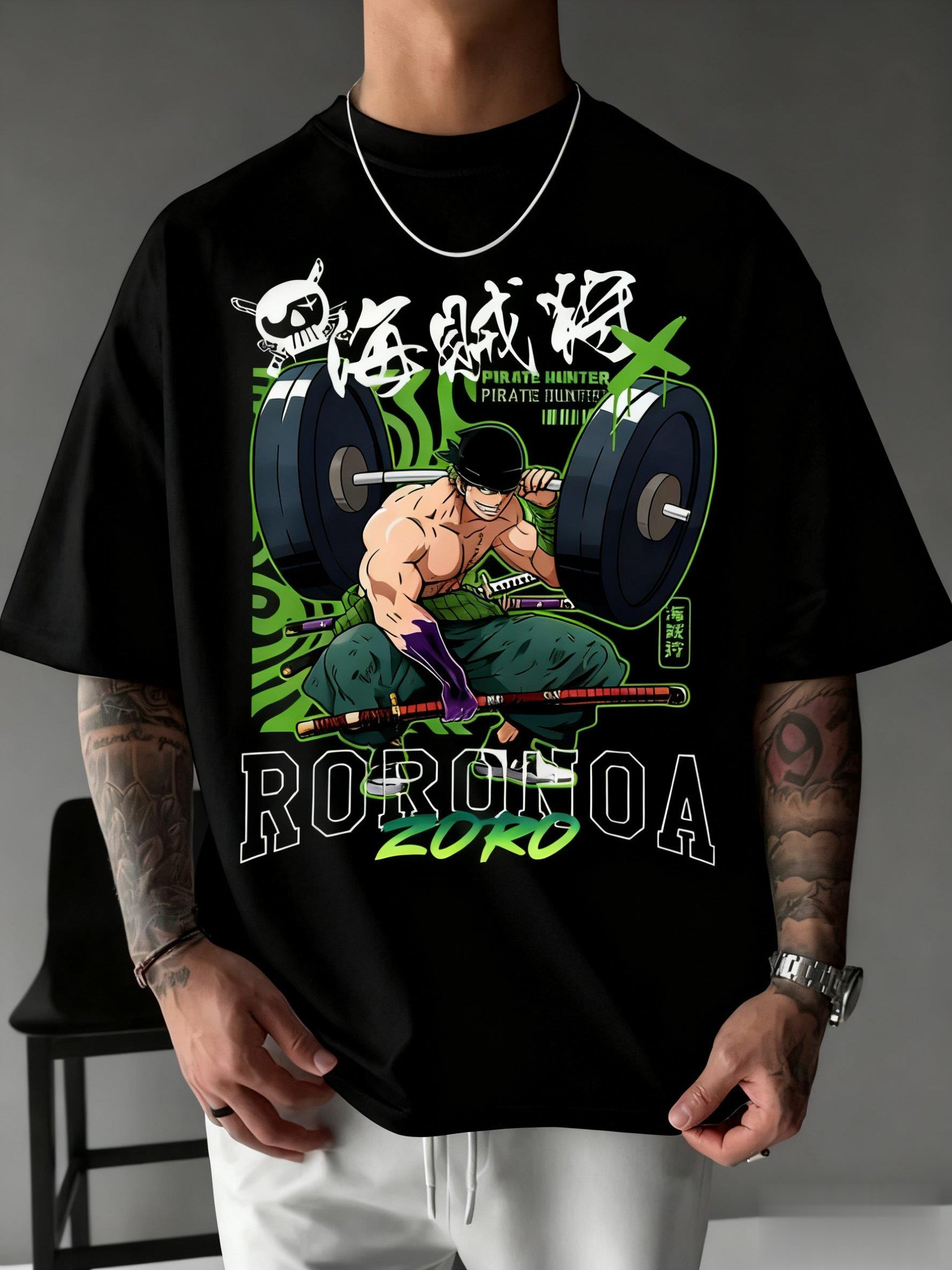 One Piece Zoro Anime Print T S - Cosplay Anime Zoro 评论和价格