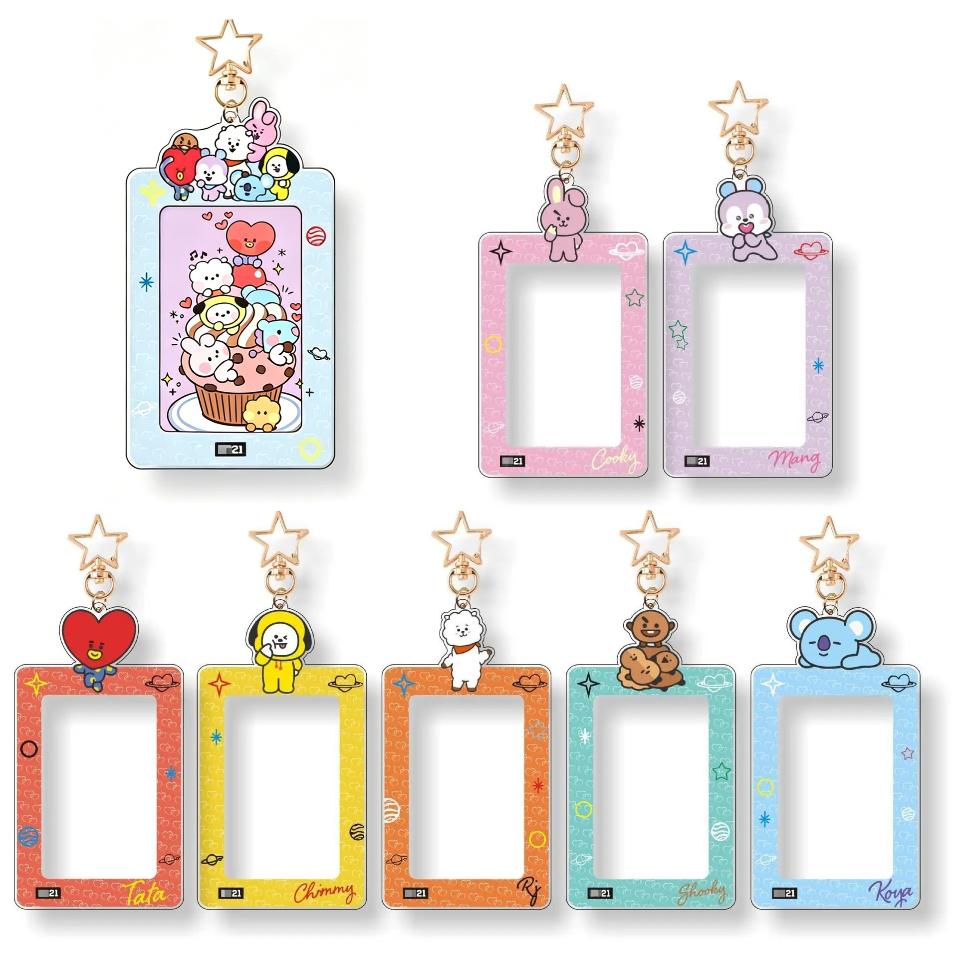 Kawaii BT21 Card Holder Keycha - Anime Cosplay Photo 评论和价格
