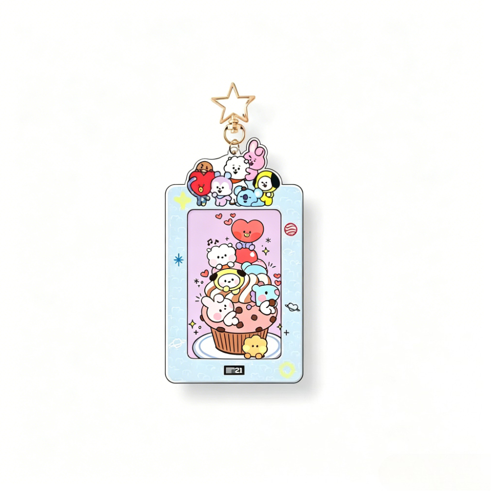 Kawaii BT21 Card Holder Keycha - Anime Cosplay Photo 评论和价格