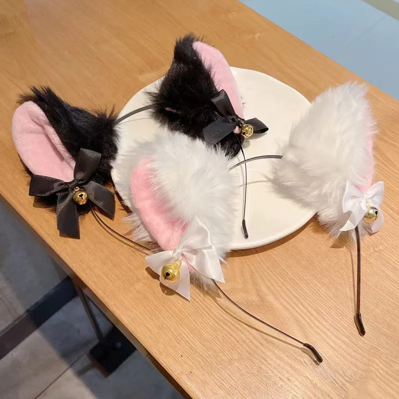 1/2PCS Plush Cat Ears Headband - Anime Cosplay Photo 评论和价格