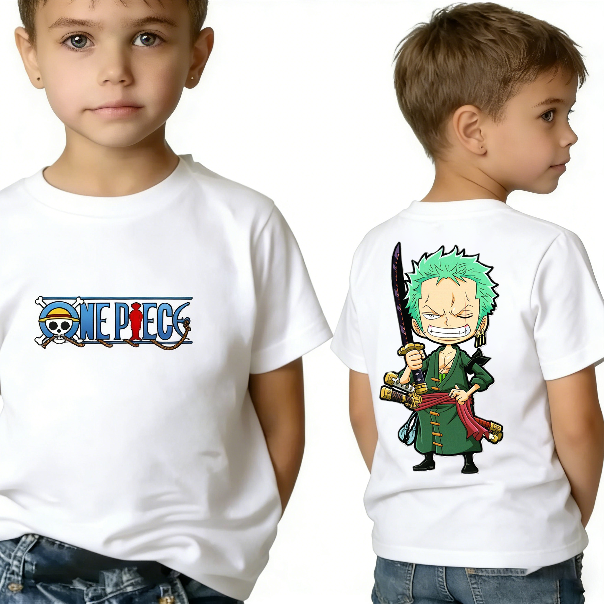 One Piece Boy's Girl's T Shirt - Cosplay Anime Zoro 评论和价格