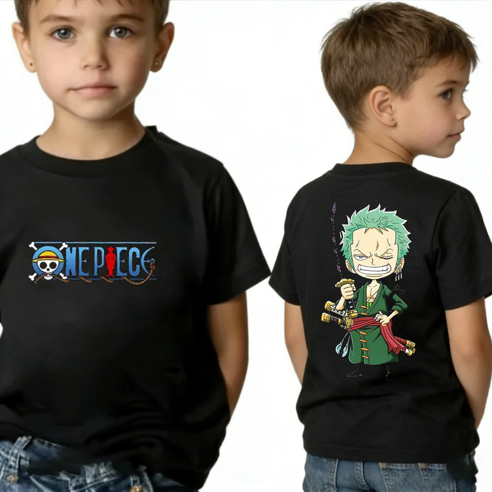 One Piece Boy's Girl's T Shirt - Cosplay Anime Zoro 评论和价格