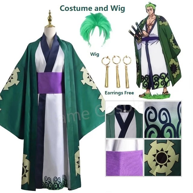 Green Roronoa Zoro Kimono Cosp - Cosplay Anime Zoro 评论和价格