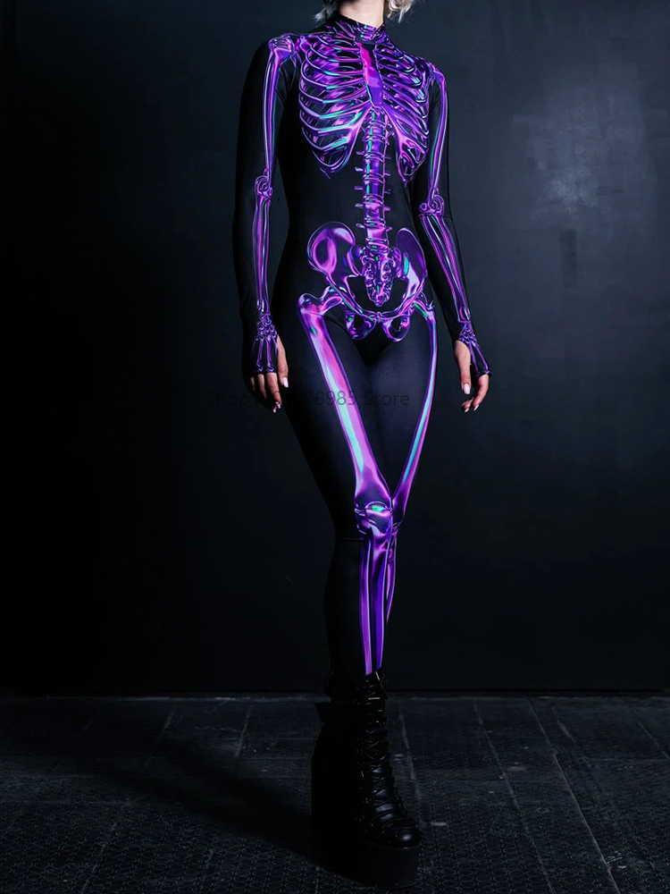 Human Skeleton Skull Zentai Su - Anime Cosplay For Couples 评论和价格