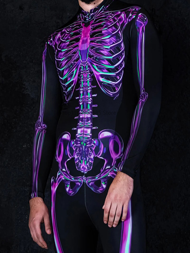 Human Skeleton Skull Zentai Su - Anime Cosplay For Couples 评论和价格